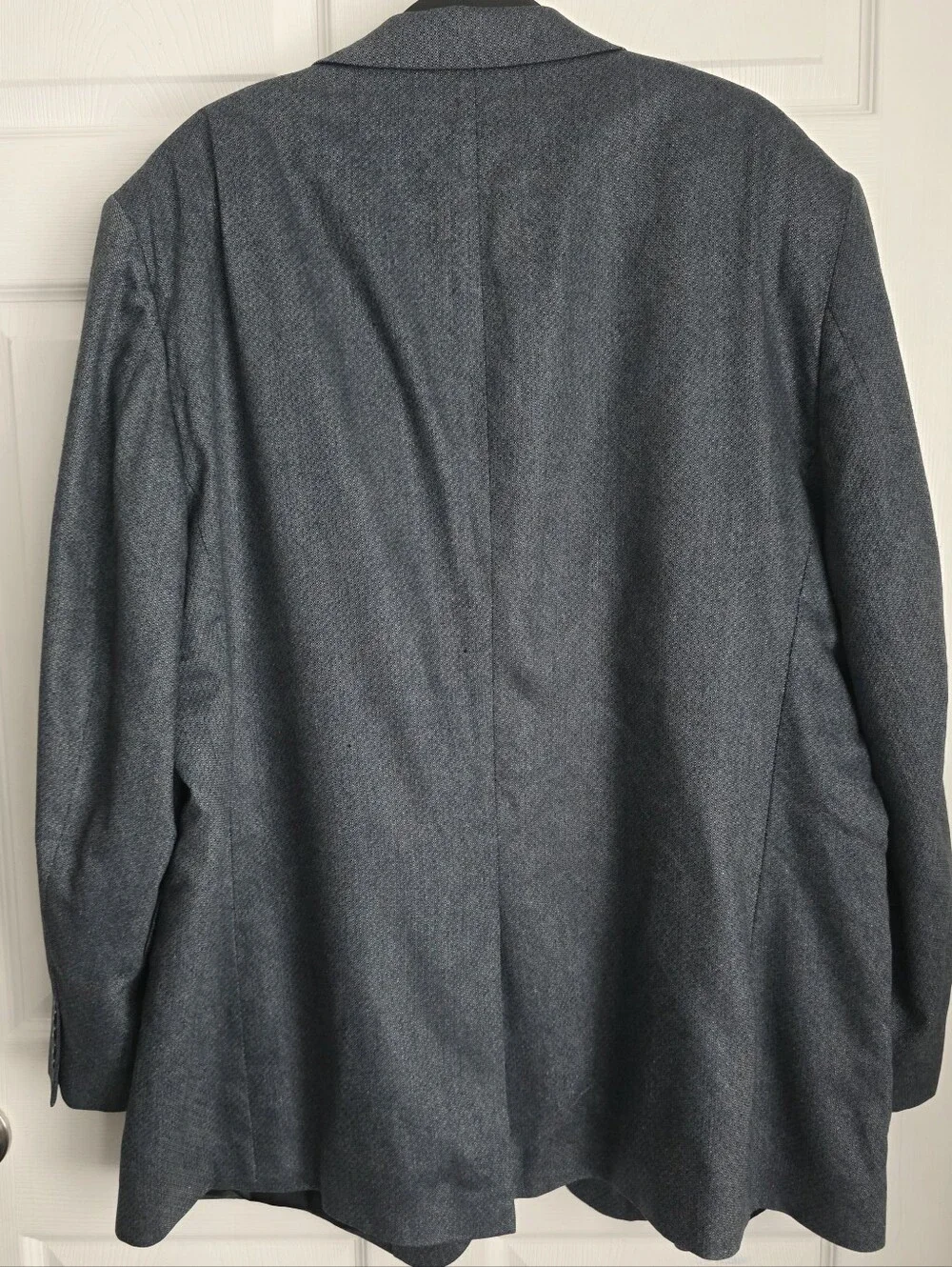 Jos. A. Bank 100% Silk Blazer Sport Coat 52L Blue Gray Textured Tweed 2-Button